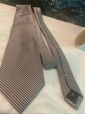 Jos. A. Bank Men's Black & White Houndstooth Silk Tie
